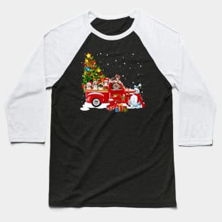 Guines Red Car Truck Christmas Tree Funny Santa T-Shirt Baseball T-Shirt